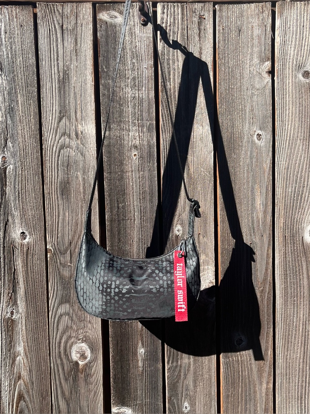Reputation Album Taylor Swift black snakeskin handbag